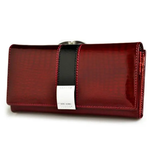 Hh Luxury Genuine Leather Womens Wallets Patent Alligator Bag Female Design Clutch Long Multifunctional Coin Card Holder Purses 3