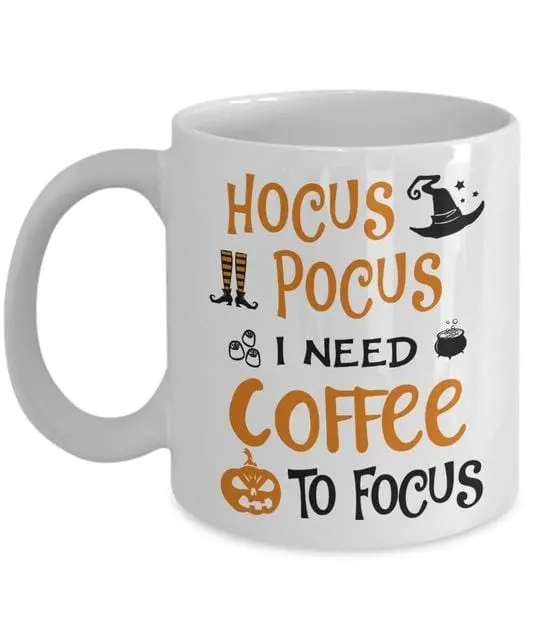 Hocus Pocus Mug I Need Coffee To Focus Mugs Fall Halloween Cup Pumpkin Gift 3
