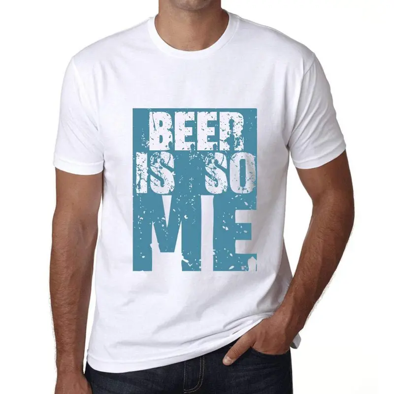 Homme T-Shirt Graphique Beer Is So Me Blanc 1