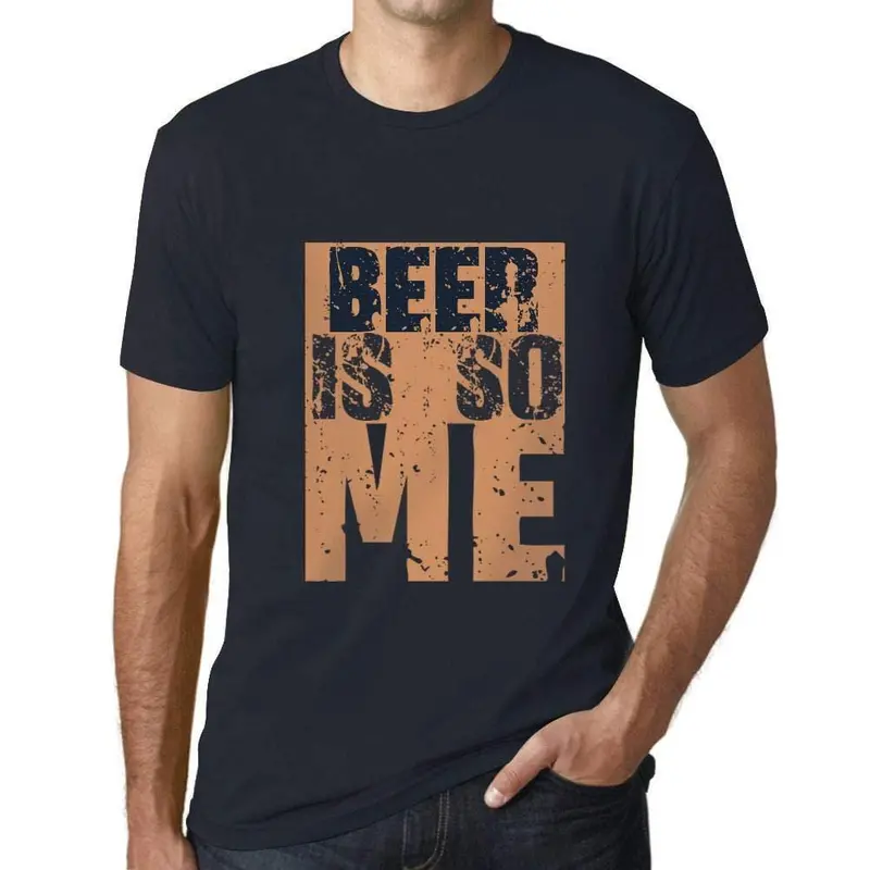 Homme T-Shirt Graphique Beer Is So Me Marine 1