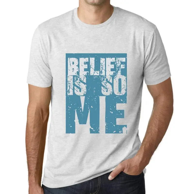 Homme T-Shirt Graphique Belief Is So Me Blanc Chiné 1