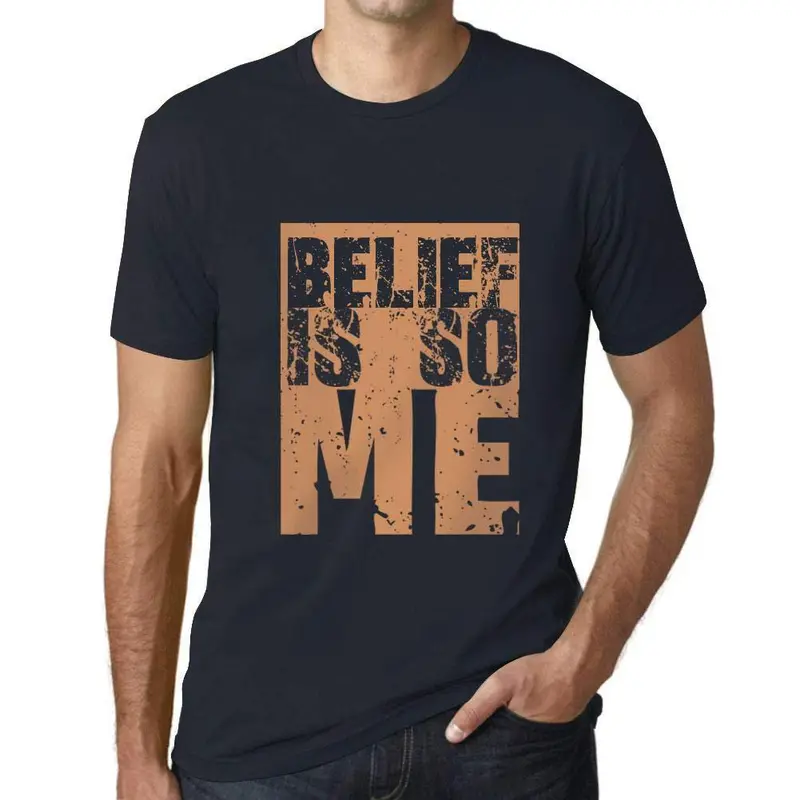Homme T-Shirt Graphique Belief Is So Me Marine 1