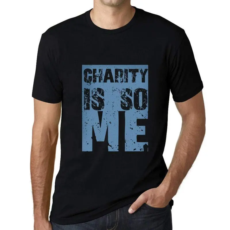 Homme T-Shirt Graphique Charity Is So Me Noir Profond 1