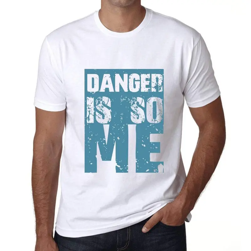 Homme T-Shirt Graphique Danger Is So Me Blanc 1