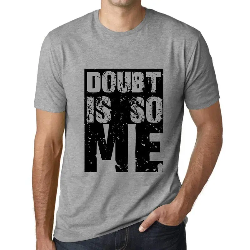 Homme T-Shirt Graphique Doubt Is So Me Gris Chiné 1
