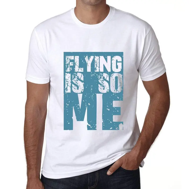 Homme T-Shirt Graphique Flying Is So Me Blanc 1