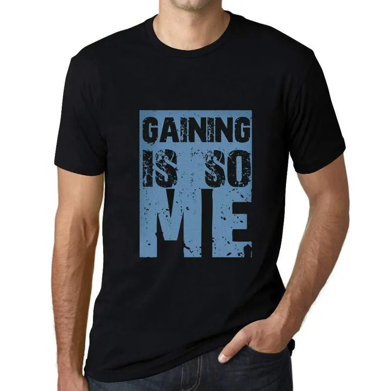 Homme T-Shirt Graphique Gaining Is So Me Noir Profond 1