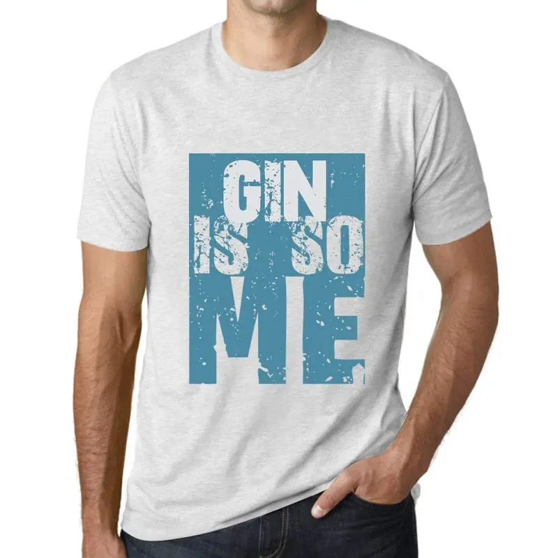 Homme T-Shirt Graphique Gin Is So Me Blanc Chiné 1
