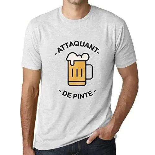 Homme T-Shirt Graphique Imprimé Vintage Tee Attaquant De Pinte Blanc Chiné 1