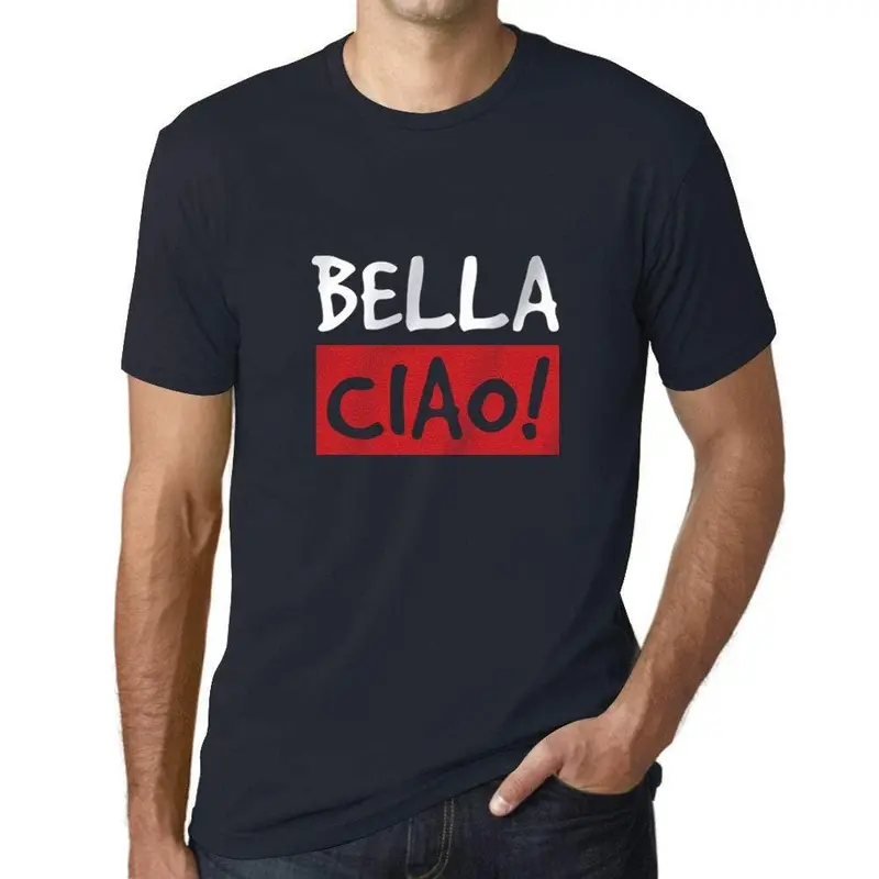 Homme T-Shirt Graphique Imprimé Vintage Tee Bella Ciao Marine 1