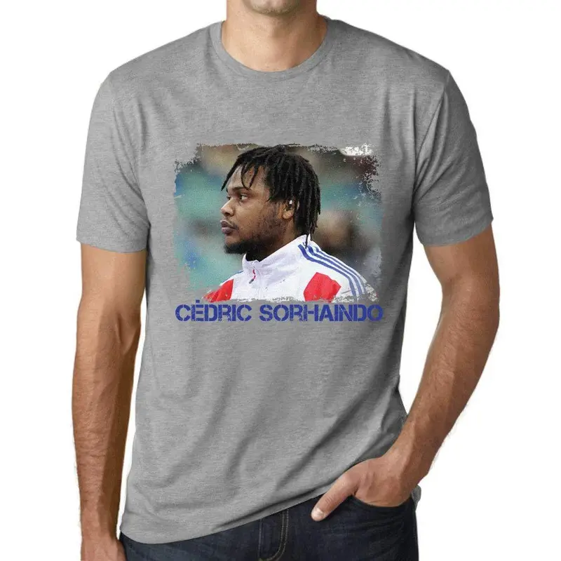 Homme T-Shirt Graphique Imprimé Vintage Tee Cédric Sorhaindo Gris Chiné 1
