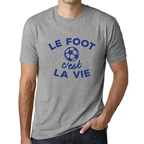 Homme T-Shirt Graphique Imprimé Vintage Tee Le Foot C'est La Vie Gris Chiné 1