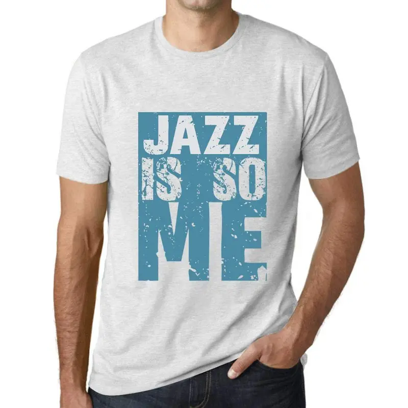 Homme T-Shirt Graphique Jazz Is So Me Blanc Chiné 1