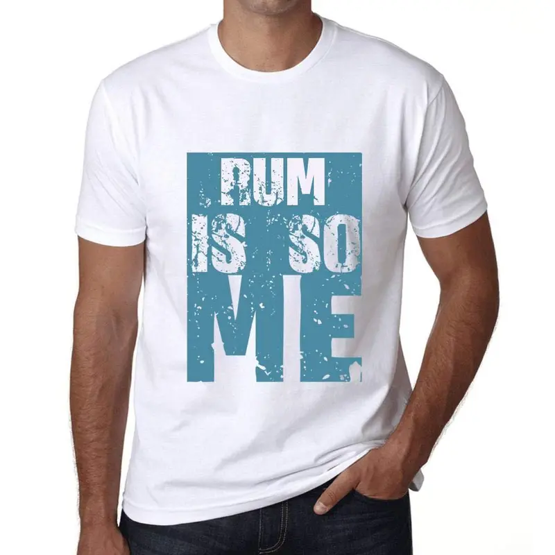 Homme T-Shirt Graphique Rum Is So Me Blanc 1