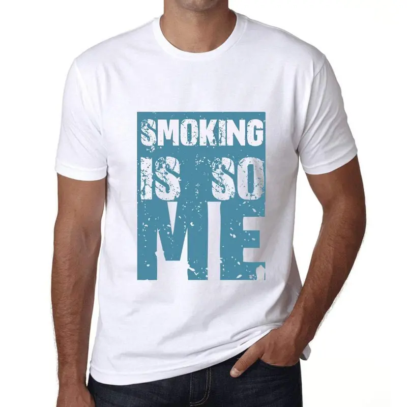 Homme T-Shirt Graphique Smoking Is So Me Blanc 1