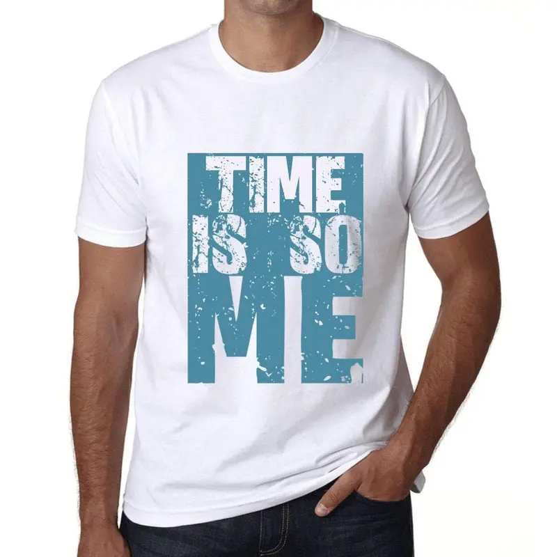 Homme T-Shirt Graphique Time Is So Me Blanc 1