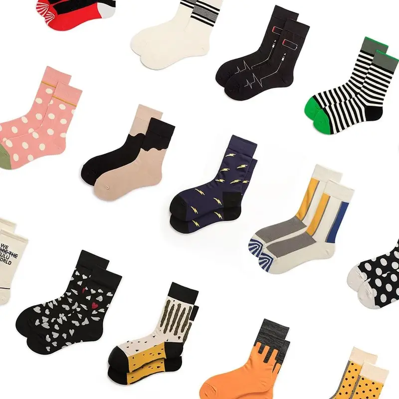 Hot Colorful Happy Funny Men Women Socks Cotton Crew Lovers Socks Cartoon Casual Colorful Dots In Tube Sock 1