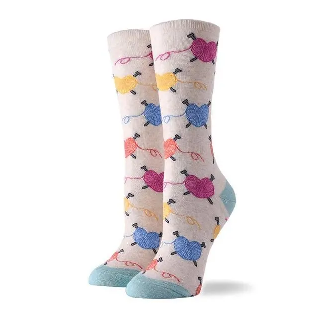 Hot Sale Colorful Women's Cotton Crew Socks Funny Banana Cat Animal Pattern Creative Ladies Novelty Socks For Gifts 10