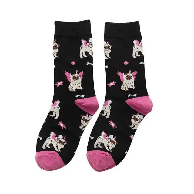 Hot Sale Colorful Women's Cotton Crew Socks Funny Banana Cat Animal Pattern Creative Ladies Novelty Socks For Gifts 11