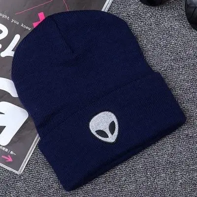 Hot Sale Embroidery Alien Hat Winter Men And Women Cuff Hats Soft Solid Beanies Hip Hop Unisex Warm Knitted Caps Gorros De Lana 4