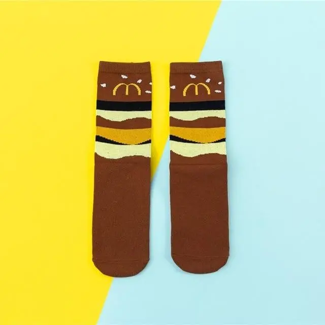 Hot Sales Funny Socks Women Casual Cartoon Fruit Banana Avocado Lemon Egg Cookie Donuts Happy Japanese Harajuku Skateboard Socks 13