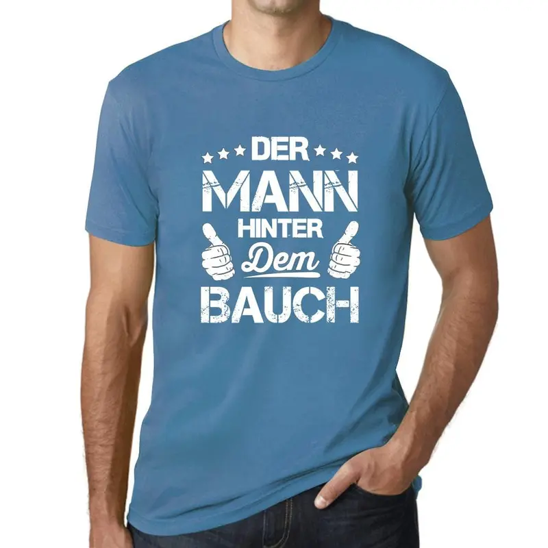 Humorous Men’s Tee: ‘The Man Behind the Belly’ – Lighthearted Statement Shirt