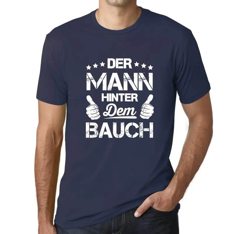 Humorous Men’s Tee: ‘The Man Behind the Belly’ – Lighthearted Statement Shirt