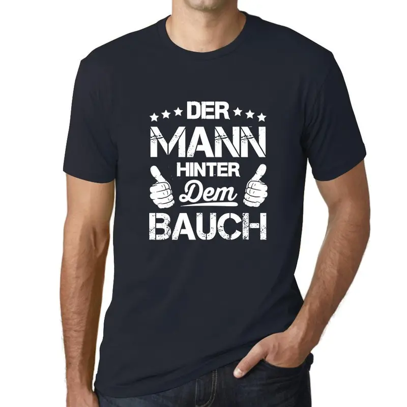 Humorous Men’s Tee: ‘The Man Behind the Belly’ – Lighthearted Statement Shirt