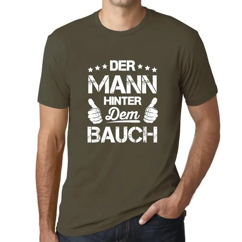 Humorous Men’s Tee: ‘The Man Behind the Belly’ – Lighthearted Statement Shirt