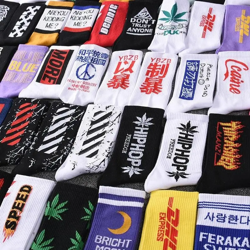 Ins Estilo De Los Hombres/Calcetines De Las Mujeres De Europa Y Los Estados Unidos Nueva Marea De Algodón Calcetines En El Tubo Largo Streetwear Hip Hop Calcetines De Skateboarding 1