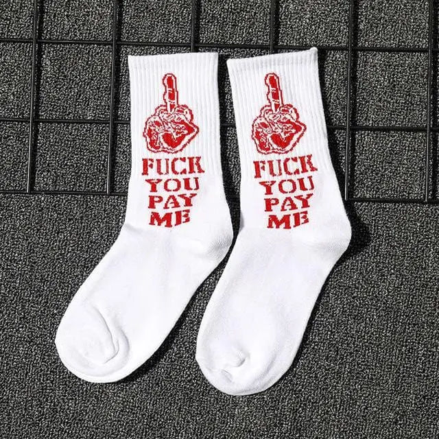 Ins Estilo De Los Hombres/Calcetines De Las Mujeres De Europa Y Los Estados Unidos Nueva Marea De Algodón Calcetines En El Tubo Largo Streetwear Hip Hop Calcetines De Skateboarding 18