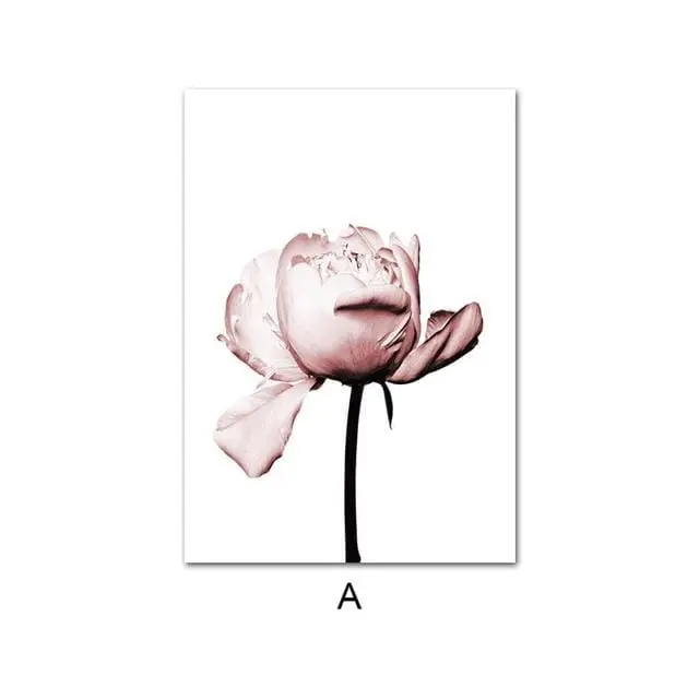 Islamic Floral Wall Art – Pink Flower & Old Gate Canvas Print with Subtle Nordic Aesthetic