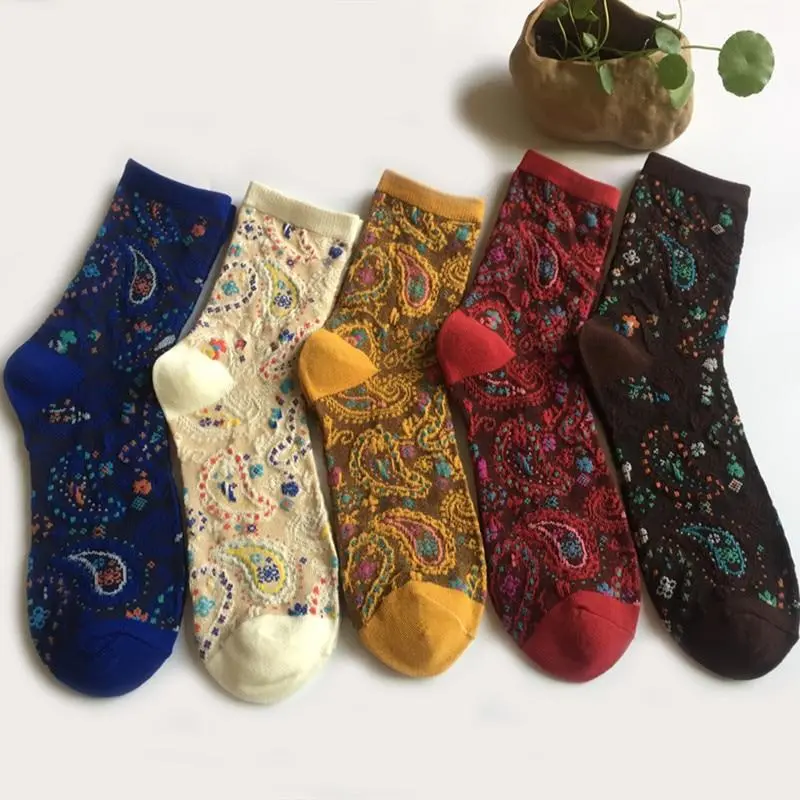 Jeseca 1 Pair Cotton Socks For Women Print Autumn Winter Warmer Sock Japanese Kawaii Girls Cute Sock For Ladies Christmas Gifts 1