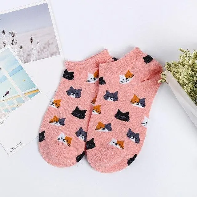 Jeseca 2019 Autumn Women Socks Cartoon Animal Cute Cat Sock For Girls Winter Thick Warm Cotton Sock For Ladies Christmas Gifts 10