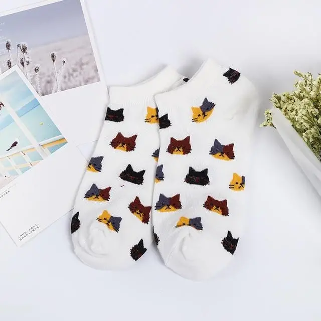 Jeseca 2019 Autumn Women Socks Cartoon Animal Cute Cat Sock For Girls Winter Thick Warm Cotton Sock For Ladies Christmas Gifts 8