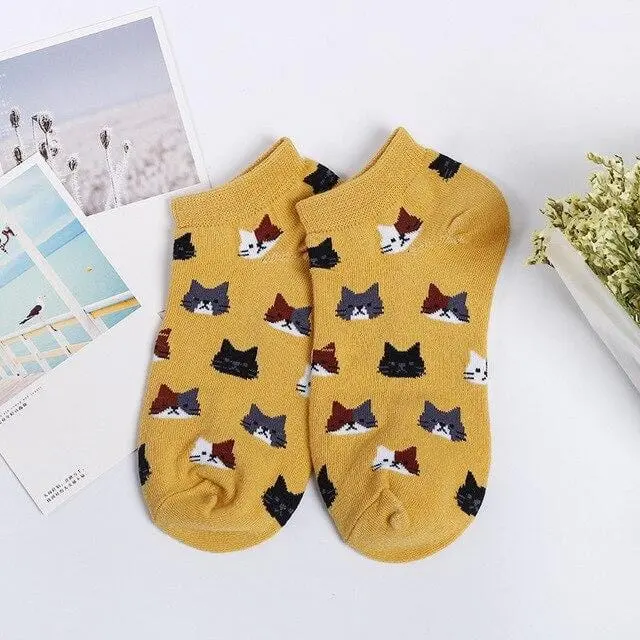 Jeseca 2019 Autumn Women Socks Cartoon Animal Cute Cat Sock For Girls Winter Thick Warm Cotton Sock For Ladies Christmas Gifts 9