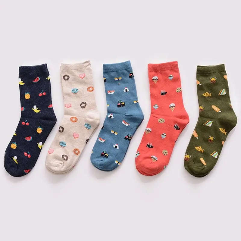 Jeseca Winter Warm Socks For Women Cartoon Animal Print Japanese Kawaii Girls Cute Sock Female Harajuku Vintage Streetwear Sock 1