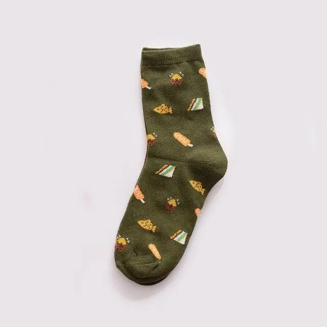 Jeseca Winter Warm Socks For Women Cartoon Animal Print Japanese Kawaii Girls Cute Sock Female Harajuku Vintage Streetwear Sock 4