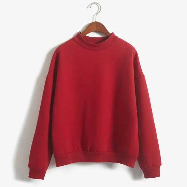 Korean-Inspired Velvet Hoodie for Women – Warm Grey or Black Round-Neck Winter Sweatshirt