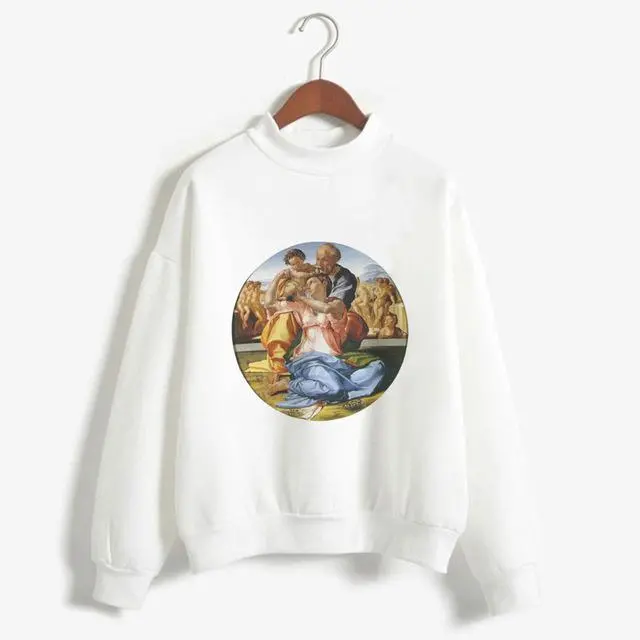 Kpop Fashion Hoodies Van Gogh Art Oil Paint Harajuku Michelangelo Ulzzang Vintage Long Sleeve Hoody Ladies Oversized Sweatshirt 19