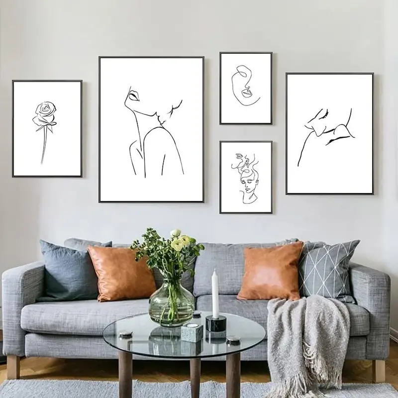 Lines Poster Woman Painting Sketch Wall Art Line Drawing Paintings Modern Art Canvas Nordic Abstract Picture Minimalist Poster 1