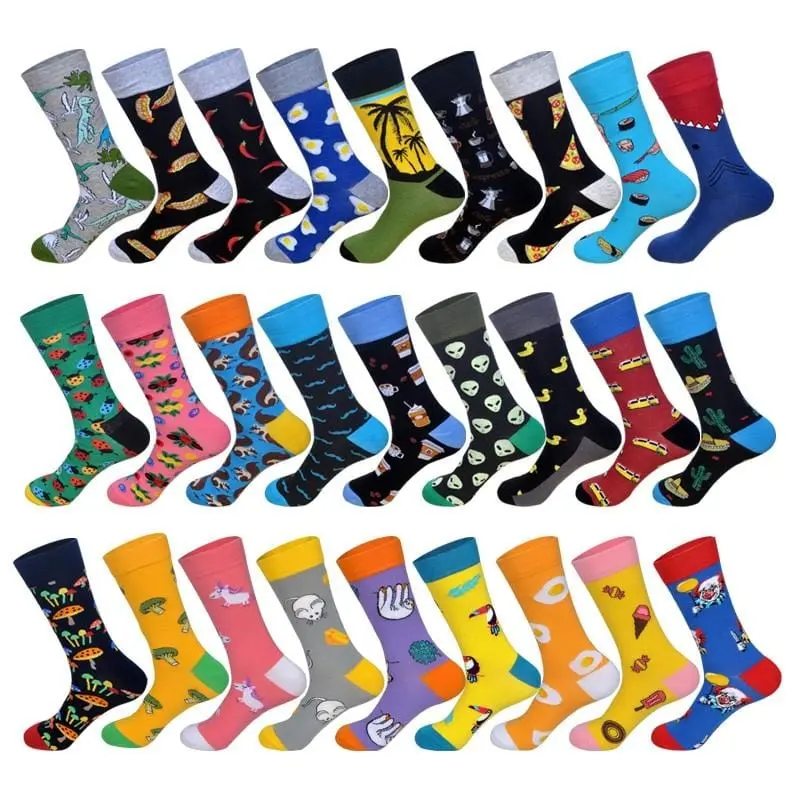 Lionzone 2019 Newly Men Socks Cotton Casual Personality Design Hip Hop Streetwear Happy Socks Gifts For Men Brand Quality 1