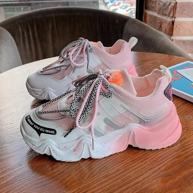 Luxury Dad Sneakers for Women – Chunky Platform Casual Shoes, Designer-Inspired Vulcanized Fashion Footwear