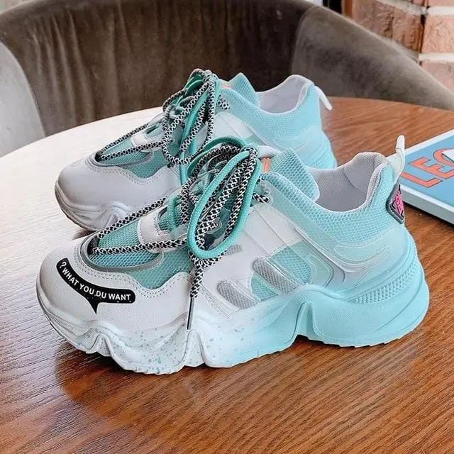Luxury Dad Sneakers for Women – Chunky Platform Casual Shoes, Designer-Inspired Vulcanized Fashion Footwear