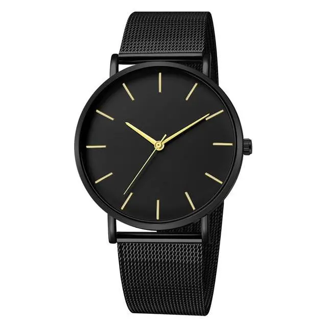 Luxury Watch Men Mesh Ultra-Thin Stainless Steel Quartz Wrist Watch Male Clock Reloj Hombre Relogio Masculino Free Shipping 4