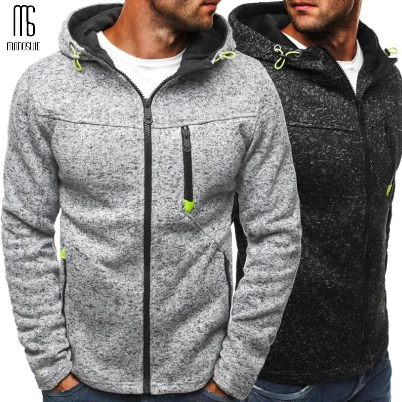 Manoswe Men Sports Casual Wear Zipper Copine Fashion Tide Jacquard Hoodies Fleece Jacket Fall Sweatshirts Autumn Winter Coat 1