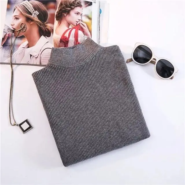Marwin New-Coming Autumn Winter Turtleneck Pullovers Sweaters Primer Shirt Long Sleeve Short Korean Slim-Fit Tight Sweater 10