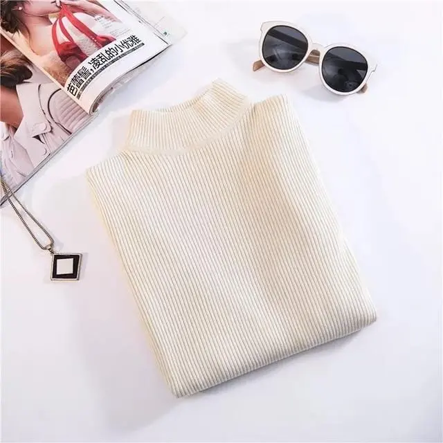Marwin New-Coming Autumn Winter Turtleneck Pullovers Sweaters Primer Shirt Long Sleeve Short Korean Slim-Fit Tight Sweater 4
