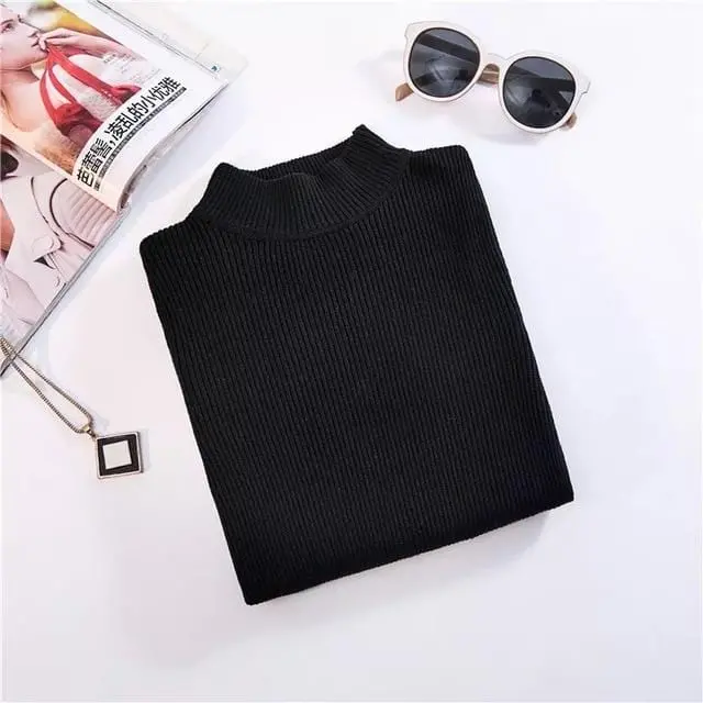 Marwin New-Coming Autumn Winter Turtleneck Pullovers Sweaters Primer Shirt Long Sleeve Short Korean Slim-Fit Tight Sweater 7
