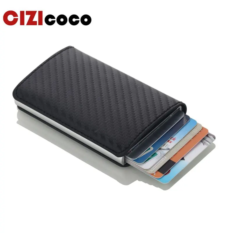 Men Credit Card Holders Business Id Card Case Fashion Automatic Rfid Card Holder Aluminium Bank Card Wallets 1